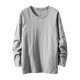 thumbnail image 2 of pstuiky hombres de manga larga, Camisa informal de color liso con cuello redondo y manga larga para hombre camisetas de hombre xxl, 2 of 6