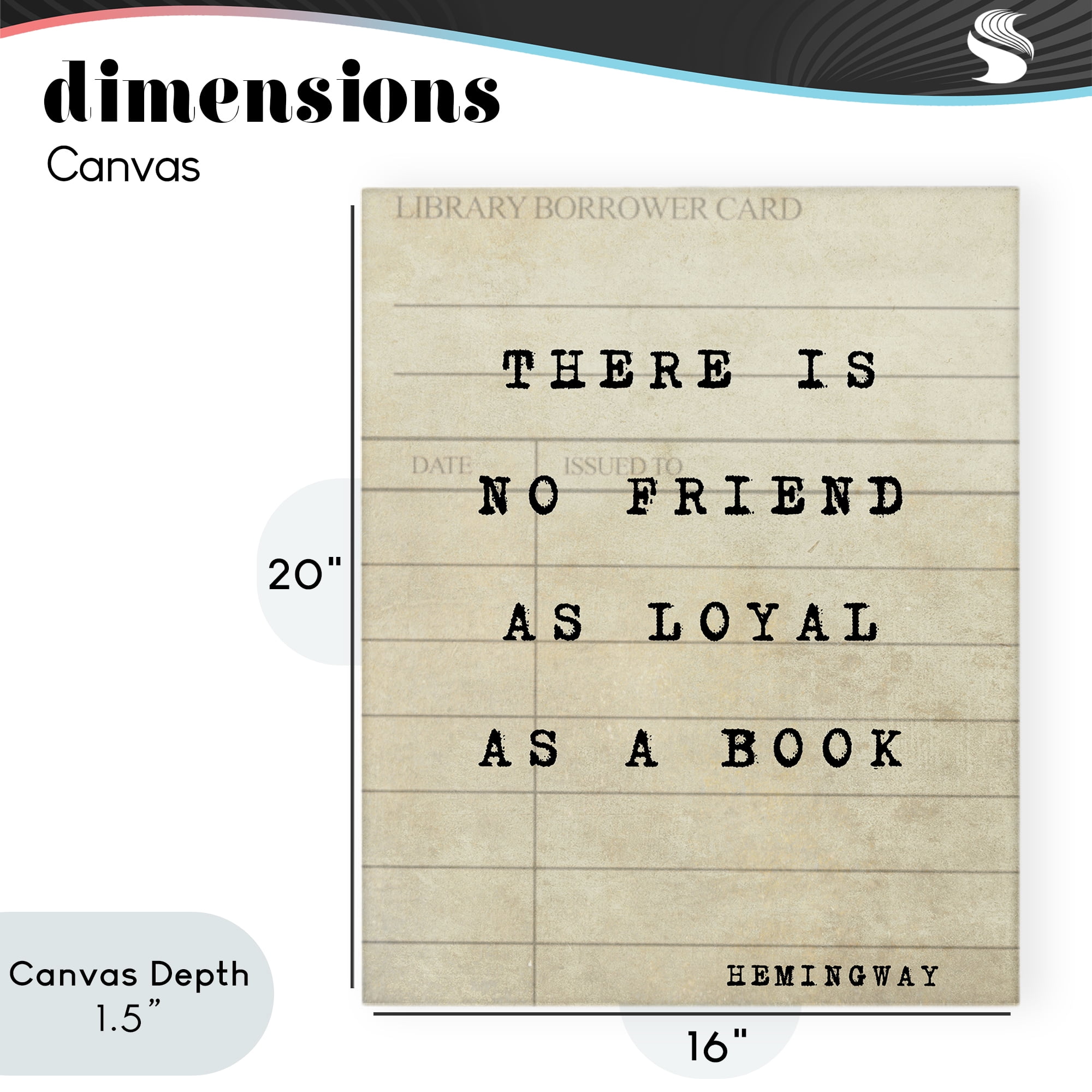 Stupell Industries No Friend As Loyal As A Book Canvas Wall Art, design by Julia Frost