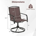 thumbnail image 3 of Gymax Patio Swivel Chairs Set of 2 w/ High Back & Round Metal Base for Backyard, 3 of 8
