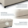 thumbnail image 7 of BELLEZE Button-Tufted Linen Storage Ottoman Bench - Brentwood (Beige), 7 of 7