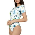 thumbnail image 2 of Haiem Cartoon Sea Creatures Women's Crew Neck Short Sleeve Bodysuit Tops Stretchy Slim Basic-XX-Large, 2 of 9