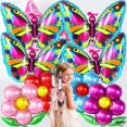 thumbnail image 2 of KatchOn, Colorful Butterfly FEV6&nbsp;and Flower Balloons Set - Pack Large Mylar Balloons Flower | Butterfly and Flower Themed Birthday Decorations for Kids Party | Flower Balloons | Spring Balloons, 2 of 3