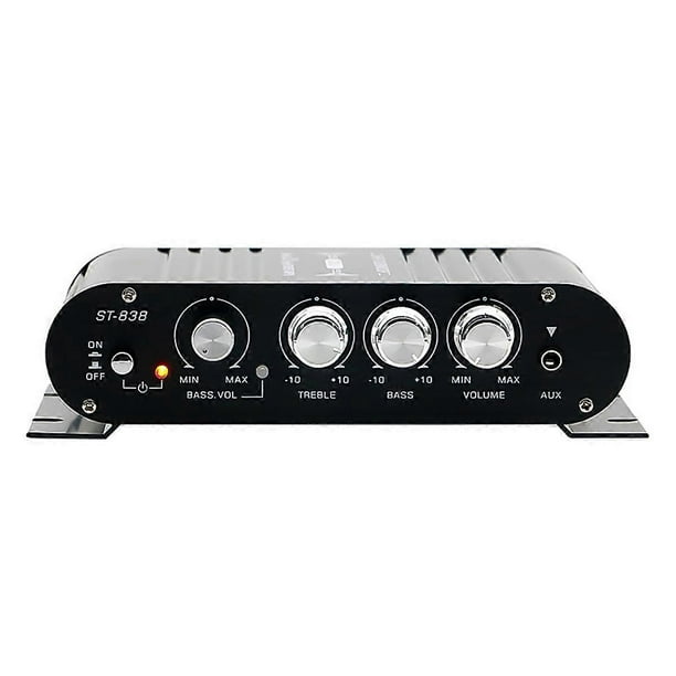-838 HiFi 2.1 Channel Power Amplifier 80Wx2 Stereo Bass Sound Amp with Subwoofer Output Home Audio Amplifier
