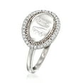 thumbnail image 3 of Pure Collection by Ross-Simons 0.10 ct. t.w. Diamond Personalized Oval Ring in Sterling Silver, Women's, Adult, 3 of 6