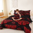 thumbnail image 4 of Homewish Gothic Moth Skull 7-Piece Twin Bedding,Death Halloween Bedding Comforter Set,Red Black,Black Reversible, 4 of 8