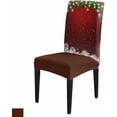 thumbnail image 4 of Chair Covers for Dining Room Set of 4,Winter Christmas Snowflake Stretch Seat Protector Removable Washable Chairs Slipcovers for Kitchen Banquet Wedding Hotel,Pine Branch Ball, 4 of 6