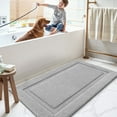 thumbnail image 6 of FRABE Non Slip Bathroom Rug with Rubber Backing, Ultra Absorbent Quick Dry Microfiber Bath Mat, Machine Washable, Light Grey, 24"x43", 6 of 10
