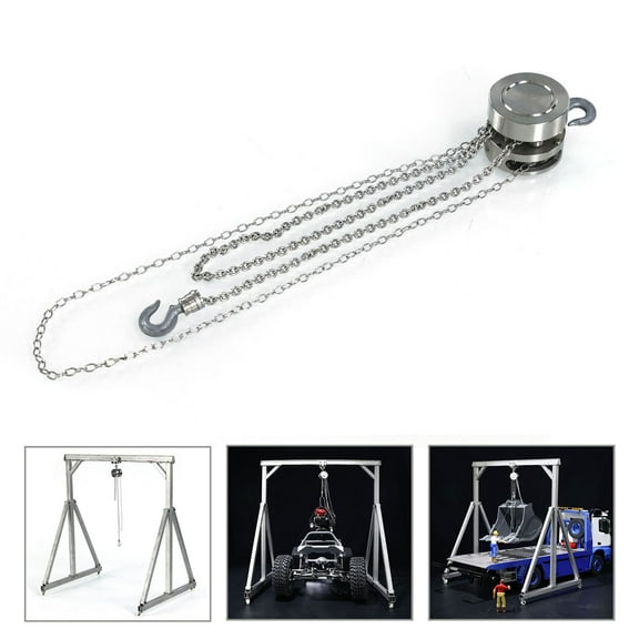 JDM Metal Chain LiftBlock Tackle Hoist Heavy Duty Load for RC Gantry Crane 1/10