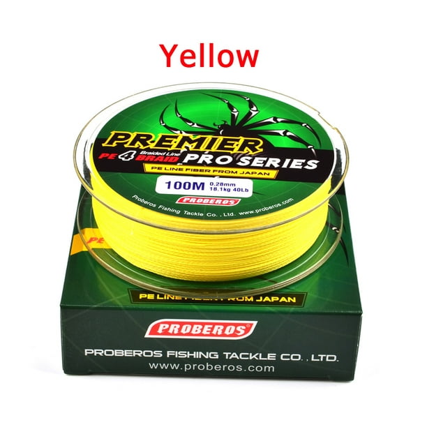 Yiwa 100m Super Strong Braided Wire Fishing Line Pe Material Multifilament Carp Fishing Rope Yellow 10.0/100lb Yellow 10.0/100lb