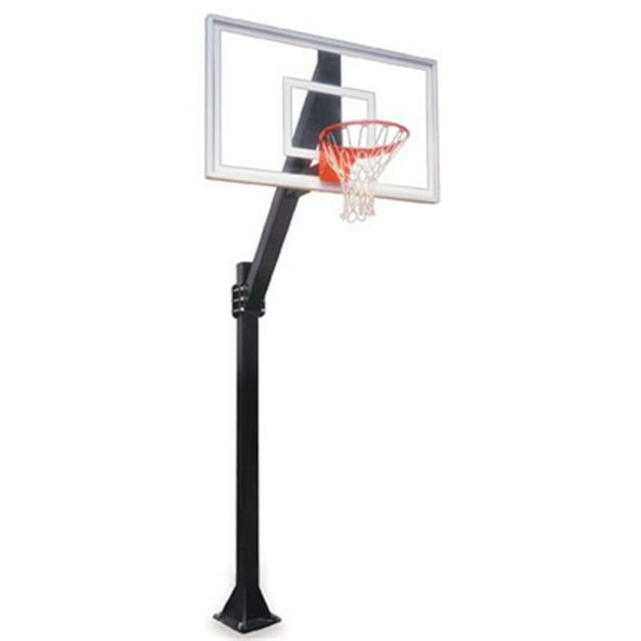 Legend Jr. Select-BP Steel-Acrylic In Ground Fixed Height Basketball System, Columbia Blue