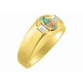 thumbnail image 4 of *RYLOS Mens Classic Opal & Diamond Ring - October Birthstone*; 14K Yellow Gold-plated-silver, 4 of 5