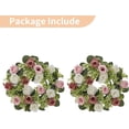thumbnail image 6 of Flower Candle Rings for Centerpieces: 13.4 Inch Artificial Rose Wreath for Wedding Party Christmas - Dusty Rose & White Wreaths for Spring Summer Front Door Porch Table Decor 2 Pcs, 6 of 14