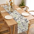 thumbnail image 3 of Grey Green Botanical Table Runner - 60 Inch Long Rustic Country Spring Floral Summer Leaf Cotton and Linen Blended Dress Scarves Farmhouse Table Runner for Kitchen Dining, Coffee Table, 13" x 60", 3 of 8
