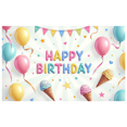 thumbnail image 2 of Happy Birthday Party Decoration Ice Cream Balloon Banner Celebration Event Backdrop Festive Sign Background Kids Photo Prop Colorful Scene Holiday, 2 of 4
