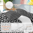 thumbnail image 2 of Cal King 4 Piece Bedding Set Abstract Stripe Plaid Soft Breathable Duvet Cover and Pillowcase,Black White Geometric Pattern Duvet Cover Set Washable Bed Sheets for Bedroom Dormitory Guest Room, 2 of 9