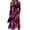 Hot Pink, variant on Womens Fall Spring Long Sleeve Midi Dress V Neck Long Sleeve a Line Dresses Long Loose Casual Floral Dresses