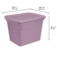 thumbnail image 2 of Sterilite 68 Liter Tote, Plastic Storage Bin with Snap-on Lid, Stackable, Purple, 2 of 10