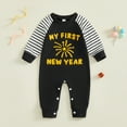 thumbnail image 2 of newwalpole Infant Baby Boy Girl First New Year Romper Happy New Year 2026 Shirt Onesie Newborn Holiday Jumpsuit Outfit Black for Size 0-3 Months, 2 of 4