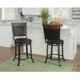 thumbnail image 3 of Powell Holloway 24" High Back Indoor Rund Metal Counter Stool with Swivel, Black/Dark Brown Faux Leather, 3 of 17