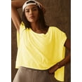 thumbnail image 2 of Women Short Sleeve Workout Shirts Open Back Tops Casual Yoga  Athletic Gym Slouchy Crop Running Tees, 2 of 15