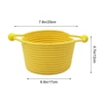 thumbnail image 3 of Dongrere Woven Round Storage Basket with Handles, Desktop Small Bin, Storage Organizer for Bathroom Living Room Bedroom Use, 6.6x4.7 Inch, Yellow, 3 of 6