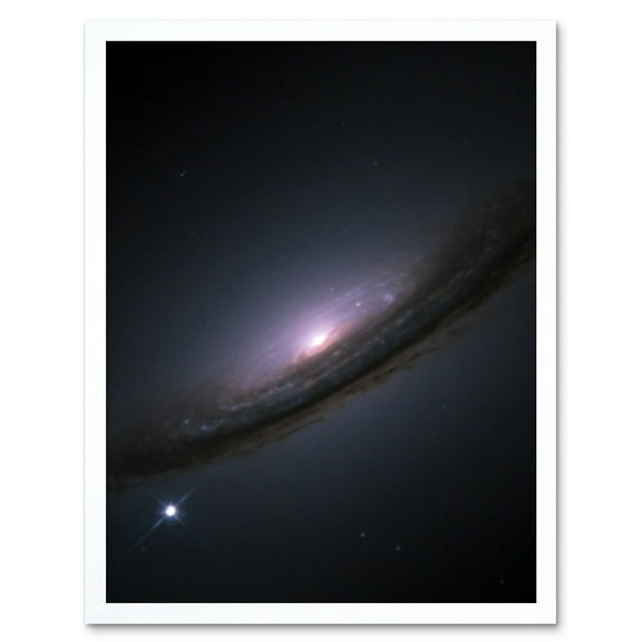 Hubble Space Telescope Image Supernova 1994D In Lenticular Galaxy NGC 4526 Star Explosions And Supermassive Black Hole In Disc Center Art Print Framed Poster Wall Decor 12x16 inch