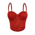 thumbnail image 4 of Ovbmpzd Womens Everyday Underwear Bras Red Fishbone Sexy Sheaperwear Slim Padded Cami Bras,80, 4 of 6