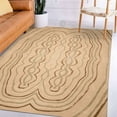 thumbnail image 3 of Teppich Homes Beige Geometric Pattern Wool Rug 6x10 - Perfect Area Rug for Hallway And Living Room, Tufted Carpet Style, 3 of 6