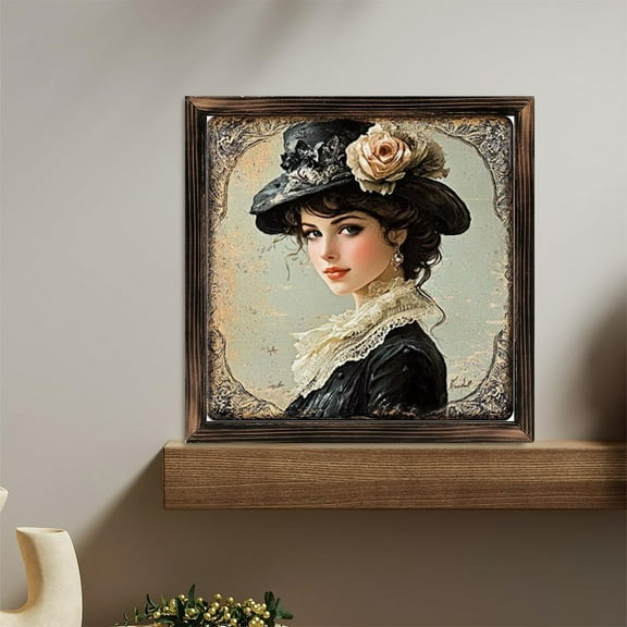 Victorian Style Portrait Wooden Sign Wall Plaque - Vintage Art Decoration, Wall Decoration - Ideal Gift For Home Decoration, Living Room, Bathroom, Bedroom, Garden, Dining, Bar, Cafe, Festival Part