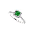Cubic Zirconia Princess Cut Emerald Square Halo Ring
