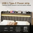 Zoeye Queen Lift Up Storage Bed Frame with Charging Stationand LED