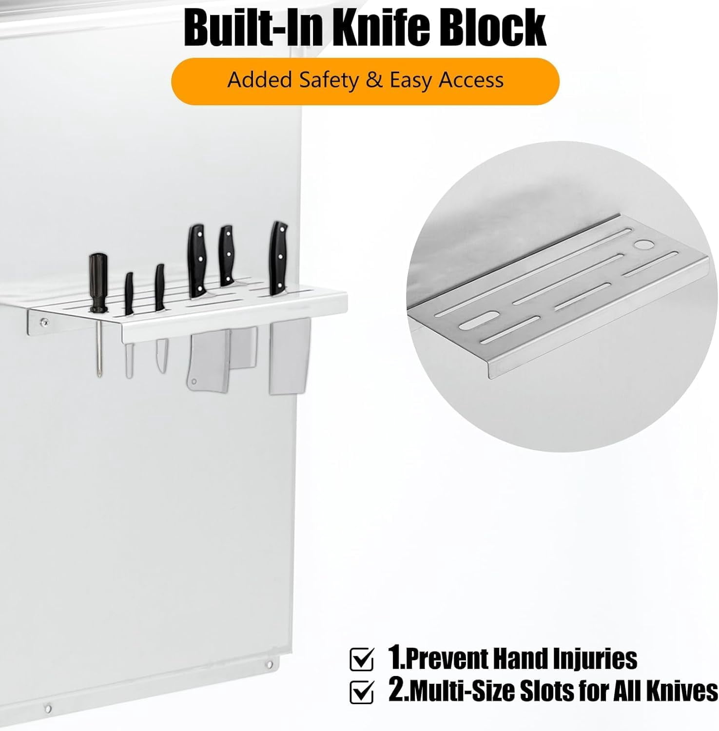 29.5"x29.5" Stainless Steel Range Backsplash,with Storage Shelf & Knife Rack,for Stove Hood - Wall Mount Kitchen Back Panel,with Pre-Drilled Holes,Commercial,Easy to Clean & Install