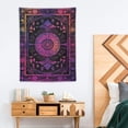 thumbnail image 2 of ONETECH  Burning Sun Tapestry Tie Dye Celestial Poster Aesthetic Bedroom Tapestries Moon Star Tarot Wall Hanging Boho Hippie Dorm Decor Beach Coverlet Curtain Blanket - Purple Multi, 2 of 7