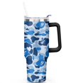 thumbnail image 2 of Blue Abstract 40 OZ Tumbler Cup with Lid and Straw for Water Iced Tea Coffee Smoothie and More, 2 of 7