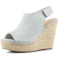 thumbnail image 1 of Sandalias De Cuña Tacón De Plataforma Alpargata Para Mujer Gris 41, 1 of 7
