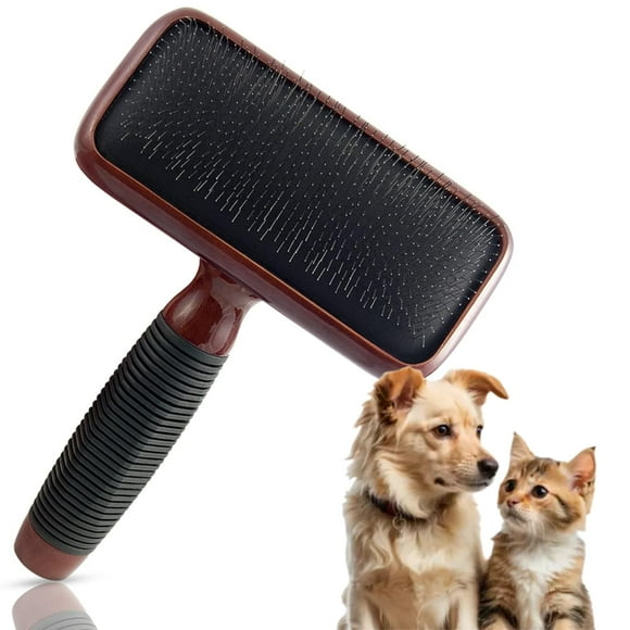 Kenchii Slicker Brush for Dogs, Professional Dog Grooming Brush for Loose Fur, Tangles, Long Short Haired, Stainless Steel Pins, Maplewood Handle, Medium