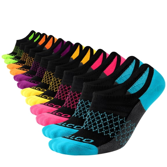 TELOLY No Show Socks for Women Non Slip Cushioned Low Cut Invisible Athletic Socks for Running Sneakers 6 Pairs
