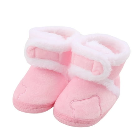 

Baby Cute Thickened Plush Boots Flat Shoes Infant Girls Boys Shoes
