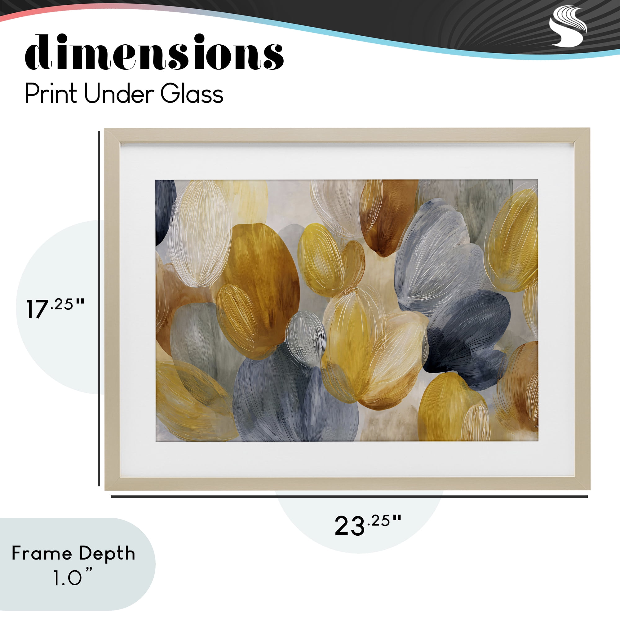 Stupell Industries Warm Oblong Layered Shapes Birch Framed Print Under Glass, design by Jacky Ngan