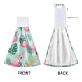 thumbnail image 4 of Flamingo Tropical Leaves Pattern Hand Towels 2 Pack Quick Dry Velvet Soft with Velcro Kitchen Bath 14x18in, 4 of 7