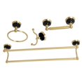thumbnail image 1 of Water Onyx Bathroom Accessory Set, Brushed Brass - 4 Piece, 1 of 1