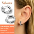 thumbnail image 4 of Pendiente de aro de nudo celta pequeño Silvora Pendientes Huggie de plata esterlina 925 para mujeres y hombres, 4 of 8