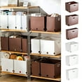 thumbnail image 1 of Xihbxyly Caja de Almacenamiento Plegable, Organización Compacta y Versátil, Construcción Robusta y Ligera, Diseño Compacto, Ideal para Dormitorios y Uso Doméstico, Colores Blanco y Marrón, Tres Tamañ, 1 of 4