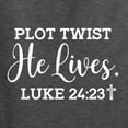 thumbnail image 5 of Wild Bobby Plot Twist He Lives Luke 24:23 Inspirational/Christian Men Graphic Tee, Heather Black, X-Large, 5 of 5