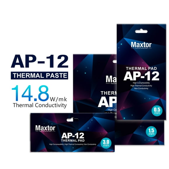 Maxtor AP-12 Thermal Pad 14.8W/mk High Thermal conductivity Heat Dissipation Silicone Pad CPU/GPU Silicone Grease Cooling Pad 120x20mm 2.5mm thickness