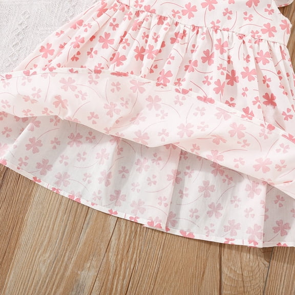 Vedolay Spring Dresses Lace Pom poms Tutu Dress for Girls Flower Girl Tulle Dresses Birthday Wedding Party Clothes,Pink 12-18 Months