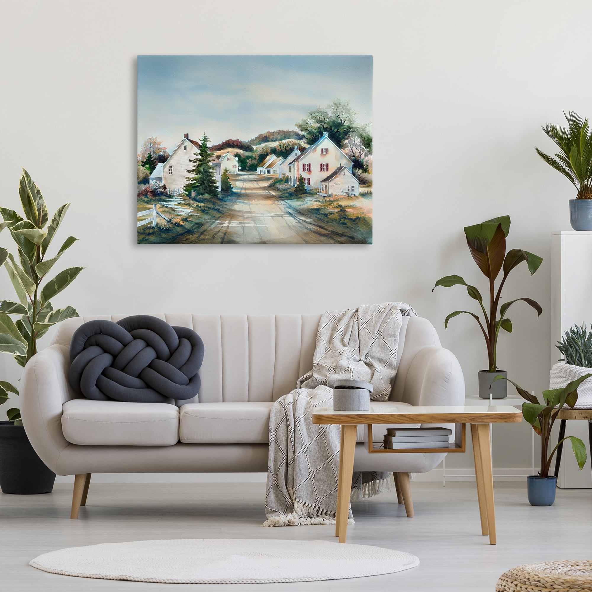 Stupell Industries Tranquil Village Road & Houses Canvas Wall Art, design by Owen Wexler