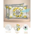 thumbnail image 2 of Hokiten Pillow Cases Queen Size Set of 2, Couch Pillow Covers, Yellow Lemon Satin Pillowcases with Zipper for Hair/Skin, Pillow Protector Cover, Farmhouse Black White Buffalo Plaid 20x30 Inches, 2 of 6
