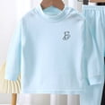 thumbnail image 4 of 6-12 Months Girls Long Sleeve Pajama Set Toddler Girls Little Girls Fall Clothes Toddler Outfit Girl Sweatshirt Shirt Pants Winter Outfit Toddler Girl Outfit For 1t 2t 3t 4t 5t 6t,Sky Blue, 4 of 5