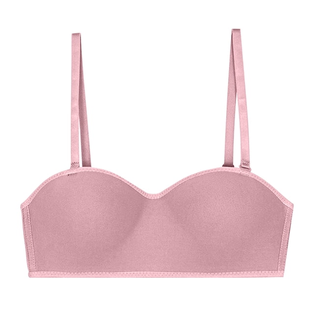 RKSTN Bras for Women Traceless Comfortable No Steel Ring Removable shoulder strap Convertible Bras Solid Color Breathable Gathering Push up Strapless Bras